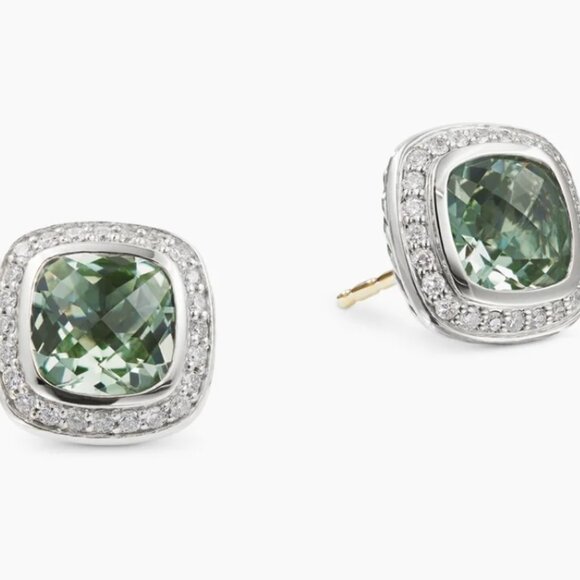 David Yurman Albion Stud Earrings with Gemstone and Diamonds in Silver - Picture 1 of 11